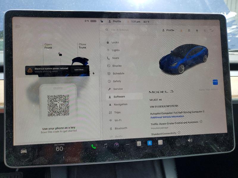 Продаж на аукціоні авто 2022 Tesla Model 3, vin: 5YJ3E1EA7NF370781, номер лоту: 58086016
