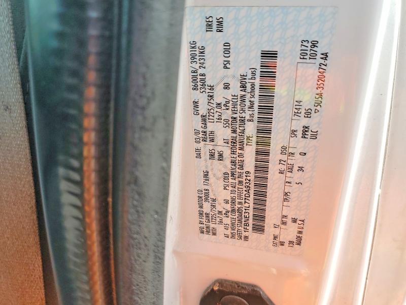 54674186 :رقم المزاد ، 1FBNE31L77DA93219 vin ، 2007 Ford Econoline مزاد بيع