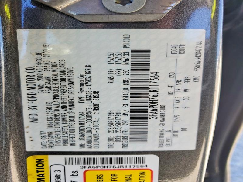 Продажа на аукционе авто 2018 Ford Fusion, vin: 3FA6P0H76JR117564, номер лота: 58419436