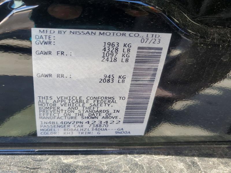 Продаж на аукціоні авто 2023 Nissan Altima, vin: 1N4BL4DV2PN423422, номер лоту: 55572086