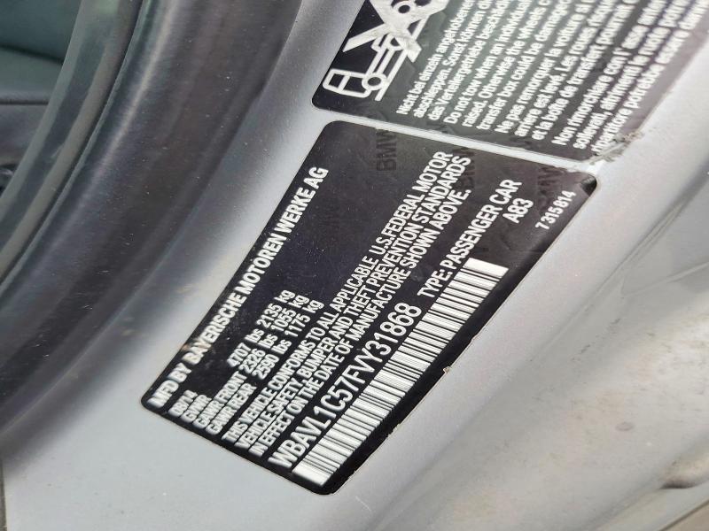 58989066 :رقم المزاد ، WBAVL1C57FVY31868 vin ، 2015 Bmw X1 مزاد بيع
