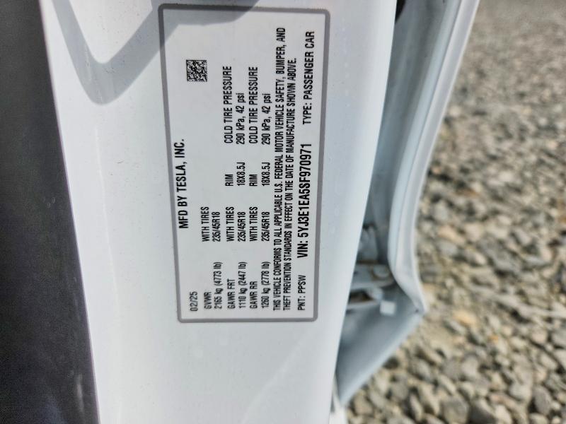 Продажа на аукционе авто 2025 Tesla Model 3, vin: 5YJ3E1EA5SF970971, номер лота: 57894486