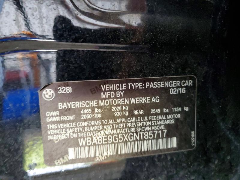Aukcja sprzedaży 2016 Bmw 328, vin: WBA8E9G5XGNT85717, numer aukcji: 55939466