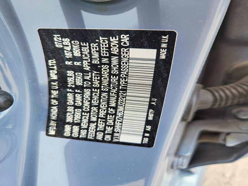 Aukcja sprzedaży 2021 Honda Civic, vin: SHHFK7H63MU232121, numer aukcji: 59552026