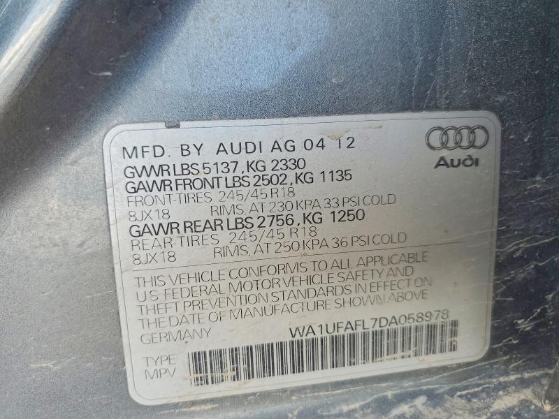 Aukcja sprzedaży 2013 Audi A4 Allroad, vin: WA1UFAFL7DA058978, numer aukcji: 57350366