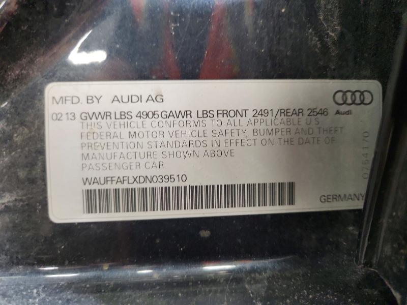 56168746 :رقم المزاد ، WAUFFAFLXDN039510 vin ، 2013 Audi A4 مزاد بيع