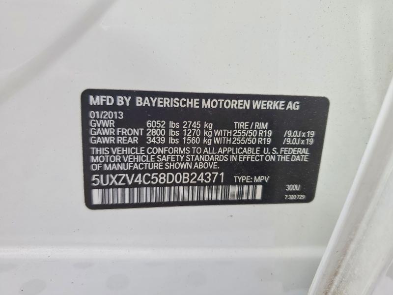 Aukcja sprzedaży 2013 Bmw X5, vin: 5UXZV4C58D0B24371, numer aukcji: 57889616