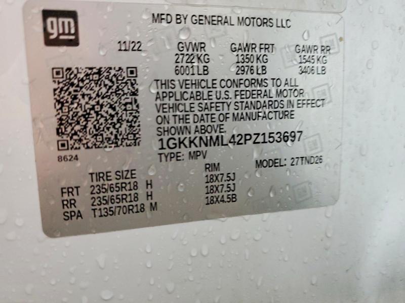 2023 Gmc Acadia მანქანა იყიდება აუქციონზე, vin: 1GKKNML42PZ153697, აუქციონის ნომერი: 58086086