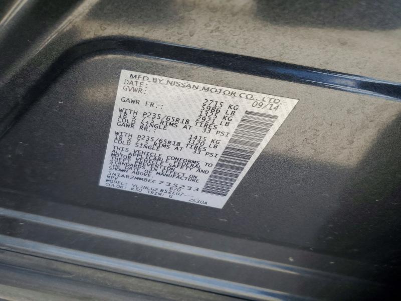 Продаж на аукціоні авто 2014 Nissan Pathfinder, vin: 5N1AR2MM8EC735233, номер лоту: 55728056