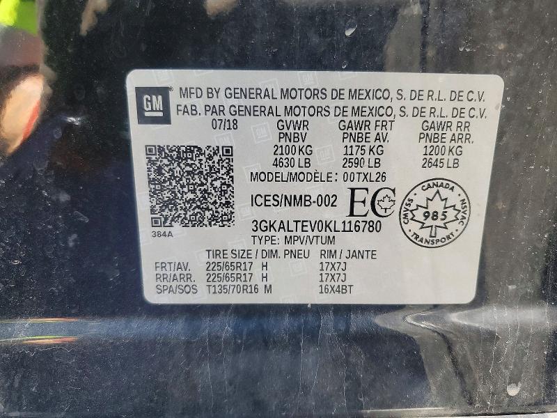 Продажа на аукционе авто 2019 Gmc Terrain, vin: 3GKALTEV0KL116780, номер лота: 55248196