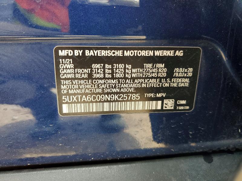 Продажа на аукционе авто 2022 Bmw X5, vin: 5UXTA6C09N9K25785, номер лота: 56512496