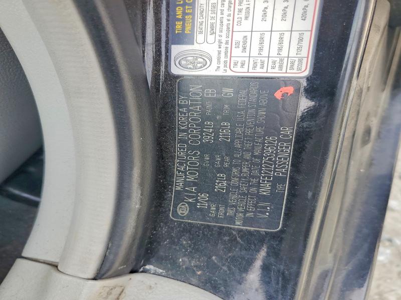 Aukcja sprzedaży 2007 Kia Spectra, vin: KNAFE121275396126, numer aukcji: 58354056