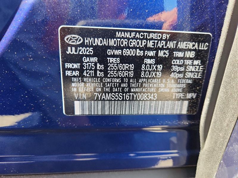 59188706 :رقم المزاد ، 7YAMS5S16TY008343 vin ، 2026 Hyundai Ioniq 9 مزاد بيع