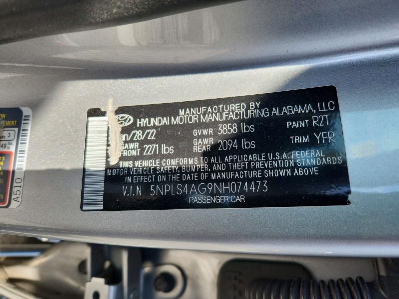 Aukcja sprzedaży 2022 Hyundai Elantra, vin: 5NPLS4AG9NH074473, numer aukcji: 56586146