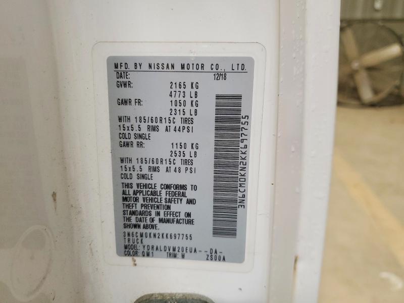 Aukcja sprzedaży 2019 Nissan Nv200, vin: 3N6CM0KN2KK697755, numer aukcji: 58810706
