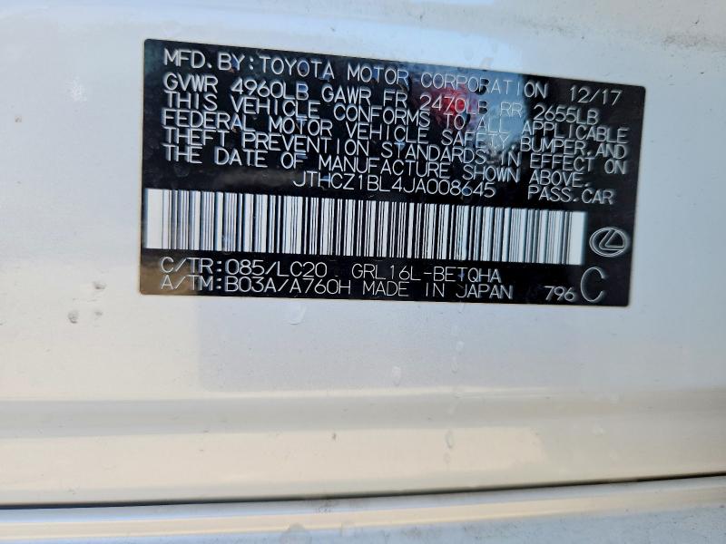 Продажа на аукционе авто 2018 Lexus Gs 350, vin: JTHCZ1BL4JA008645, номер лота: 55325186