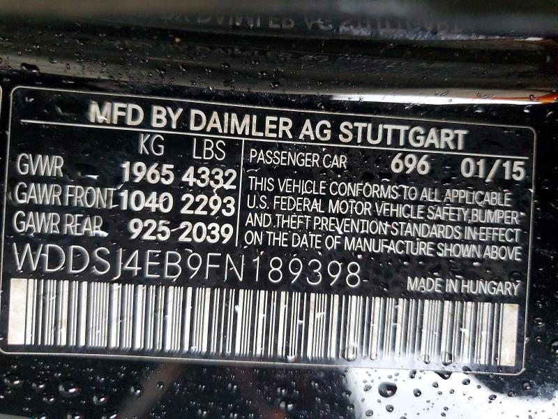 57437476 :رقم المزاد ، WDDSJ4EB9FN189398 vin ، 2015 Mercedes-benz Cla مزاد بيع