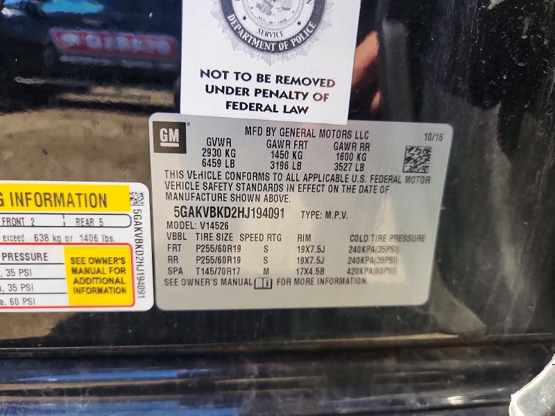 Продаж на аукціоні авто 2017 Buick Enclave, vin: 5GAKVBKD2HJ194091, номер лоту: 56178316
