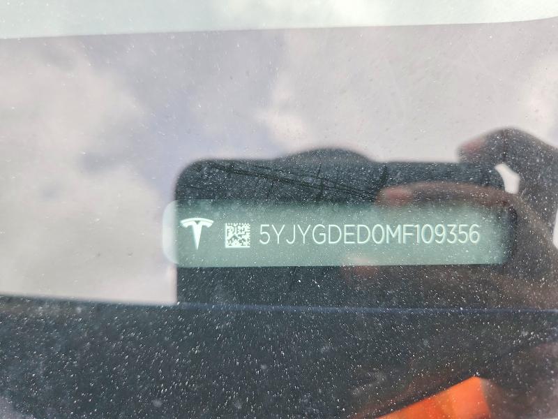 Aukcja sprzedaży 2021 Tesla Model Y, vin: 5YJYGDED0MF109356, numer aukcji: 56382146