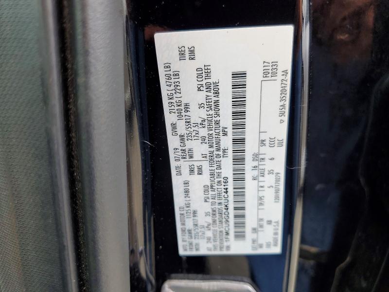 Продажа на аукционе авто 2019 Ford Escape, vin: 1FMCU9GD4KUC44160, номер лота: 56123576