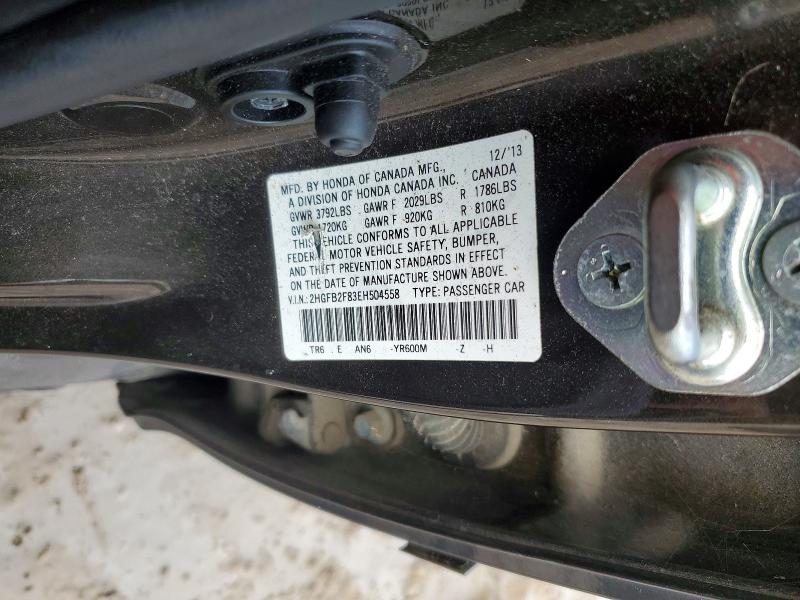 Продаж на аукціоні авто 2014 Honda Civic, vin: 2HGFB2F83EH504558, номер лоту: 56139576
