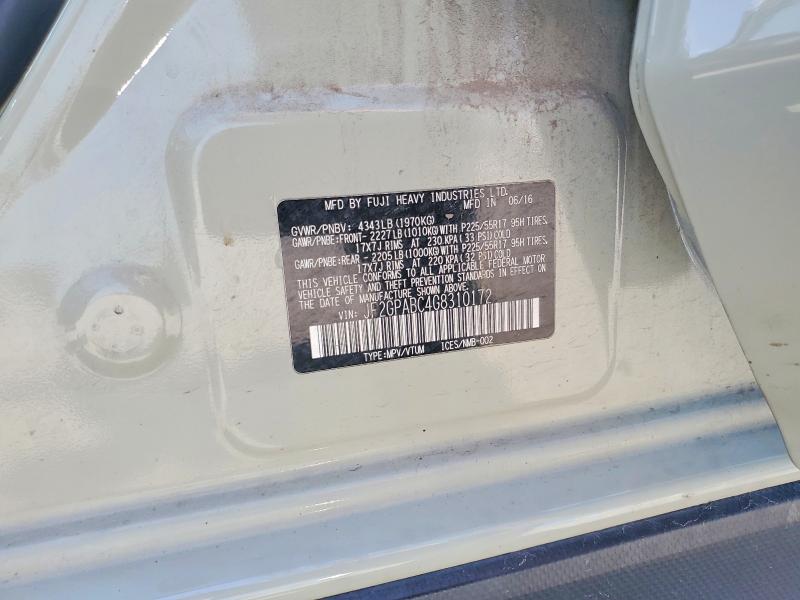 Aukcja sprzedaży 2016 Subaru Crosstrek, vin: JF2GPABC4G8310172, numer aukcji: 58460186