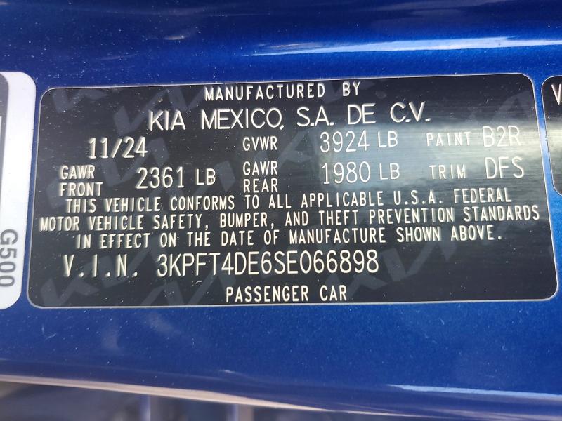 Продаж на аукціоні авто 2025 Kia K4, vin: 3KPFT4DE6SE066898, номер лоту: 58407176