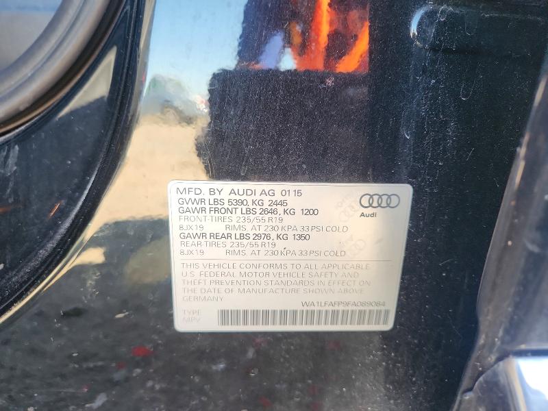 Aukcja sprzedaży 2015 Audi Q5, vin: WA1LFAFP9FA089084, numer aukcji: 57542356