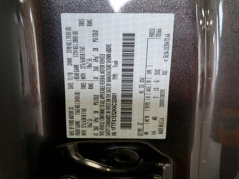 2019 Ford F150 მანქანა იყიდება აუქციონზე, vin: 1FTFX1E52KKC32901, აუქციონის ნომერი: 55803026