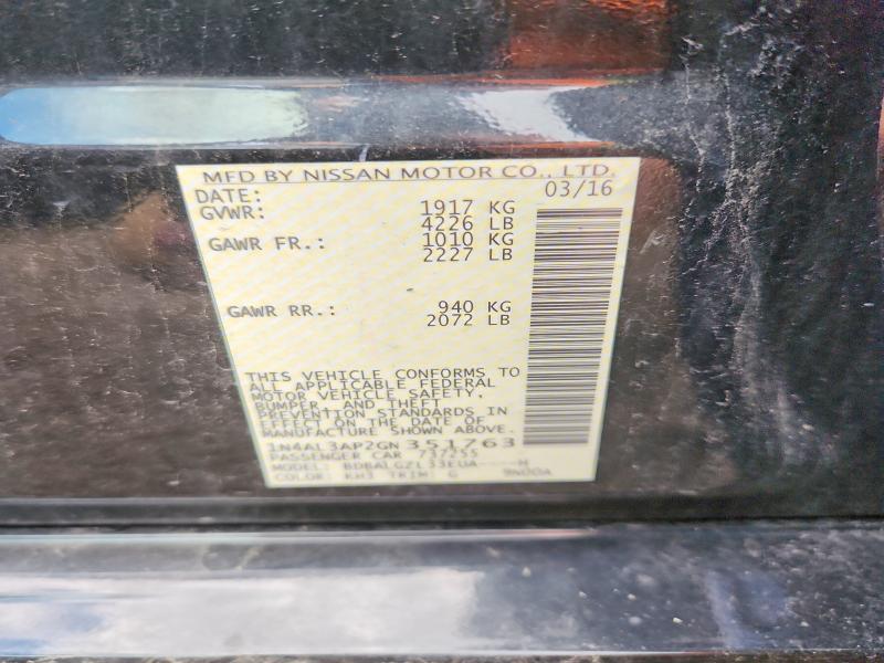Продажа на аукционе авто 2016 Nissan Altima, vin: 1N4AL3AP2GN351763, номер лота: 58045576