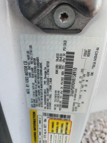 Продаж на аукціоні авто 2017 Ford Fusion, vin: 3FA6P0K90HR158910, номер лоту: 58527756