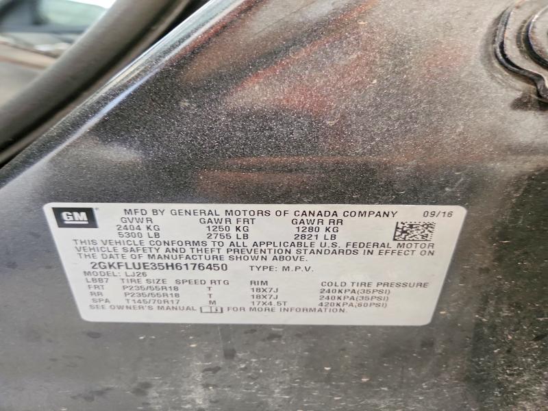 Aukcja sprzedaży 2017 Gmc Terrain, vin: 2GKFLUE35H6176450, numer aukcji: 56835446