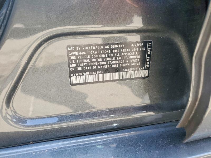 Aukcja sprzedaży 2016 Volkswagen Cc, vin: WVWBN7AN6GE503915, numer aukcji: 58652446