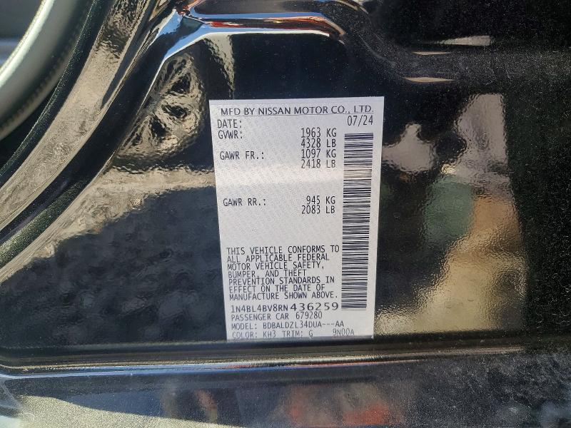 Aukcja sprzedaży 2024 Nissan Altima, vin: 1N4BL4BV8RN436259, numer aukcji: 55968396