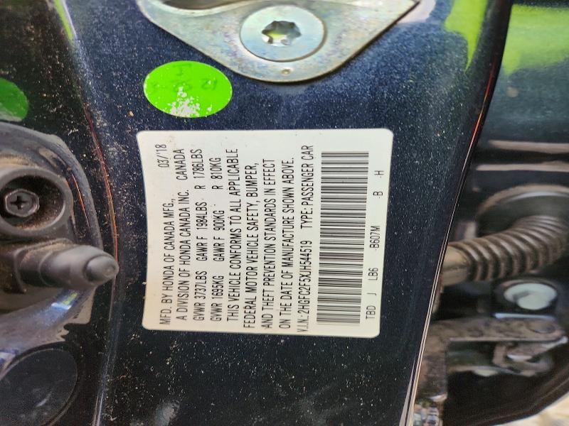 Aukcja sprzedaży 2018 Honda Civic, vin: 2HGFC2F5XJH544519, numer aukcji: 55840976
