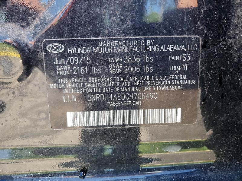 Aukcja sprzedaży 2016 Hyundai Elantra, vin: 5NPDH4AE0GH706460, numer aukcji: 56985136