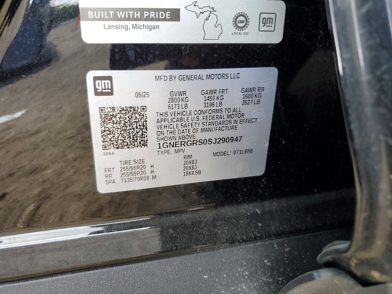 59134266 :رقم المزاد ، 1GNERGRS0SJ290947 vin ، 2025 Chevrolet Traverse مزاد بيع