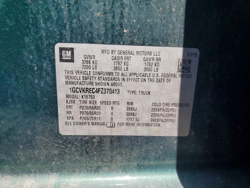 Продаж на аукціоні авто 2015 Chevrolet Silverado, vin: 1GCVKREC4FZ370413, номер лоту: 56066586
