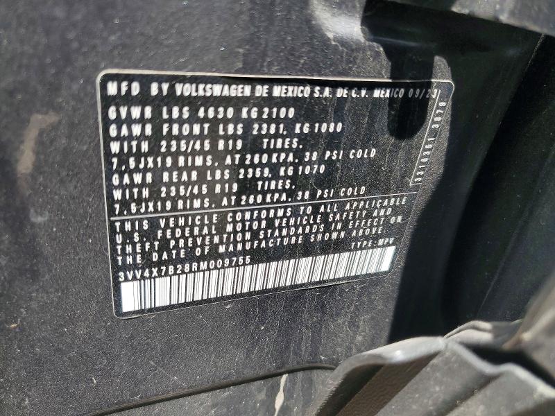 56033416 :رقم المزاد ، 3VV4X7B28RM009755 vin ، 2024 Volkswagen Taos مزاد بيع