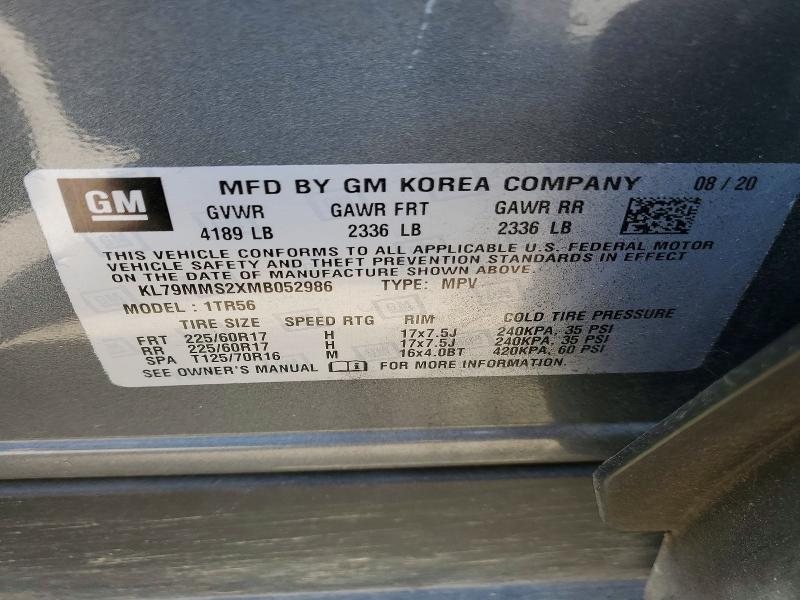56517726 :رقم المزاد ، KL79MMS2XMB052986 vin ، 2021 Chevrolet Trailblazer مزاد بيع