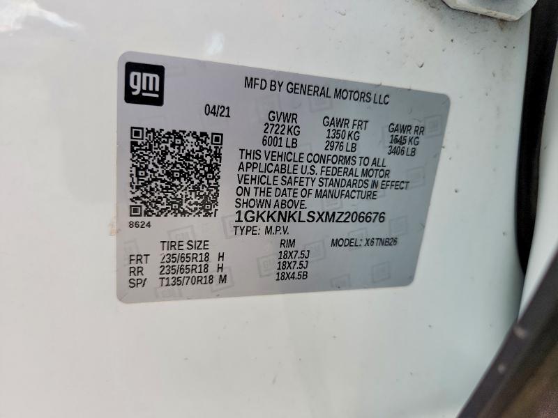 Продажа на аукционе авто 2021 Gmc Acadia, vin: 1GKKNKLSXMZ206676, номер лота: 56310386