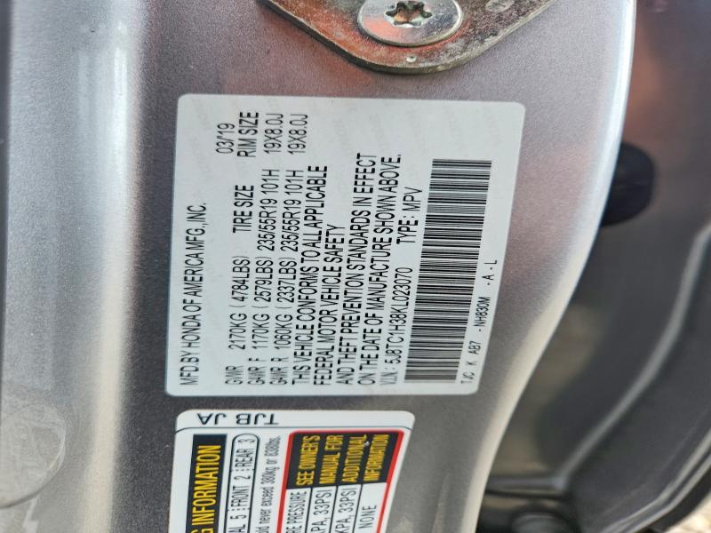 Продажа на аукционе авто 2019 Acura Rdx, vin: 5J8TC1H38KL023070, номер лота: 56366276