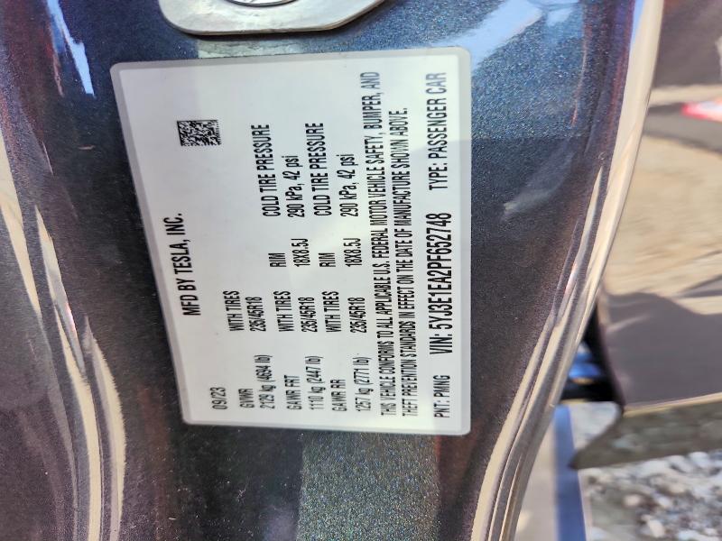 Продажа на аукционе авто 2023 Tesla Model 3, vin: 5YJ3E1EA2PF652748, номер лота: 56183186