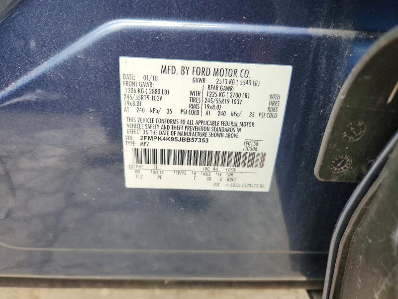 Продаж на аукціоні авто 2018 Ford Edge, vin: 2FMPK4K95JBB57353, номер лоту: 56433956