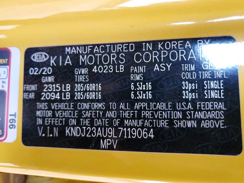 2020 Kia Soul მანქანა იყიდება აუქციონზე, vin: KNDJ23AU9L7119064, აუქციონის ნომერი: 58662056