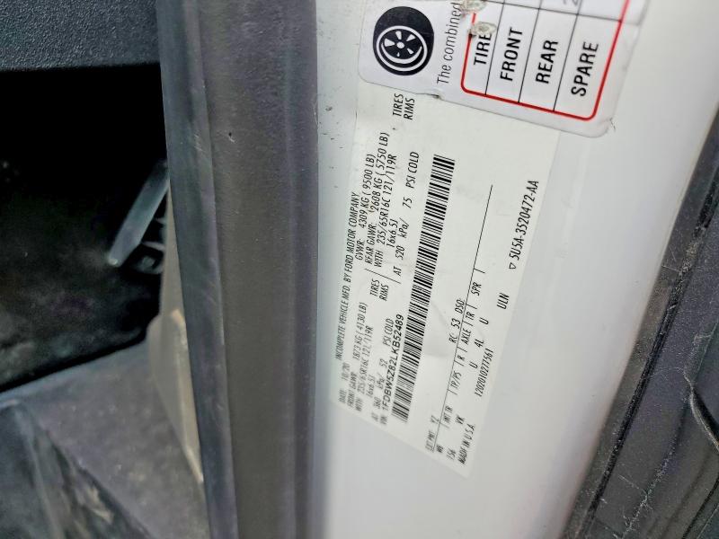 55893696 :رقم المزاد ، 1FDBW5Z82LKB52489 vin ، 2020 Ford Transit مزاد بيع