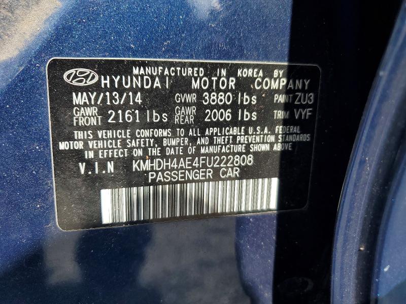 Продаж на аукціоні авто 2015 Hyundai Elantra, vin: KMHDH4AE4FU222808, номер лоту: 57218796