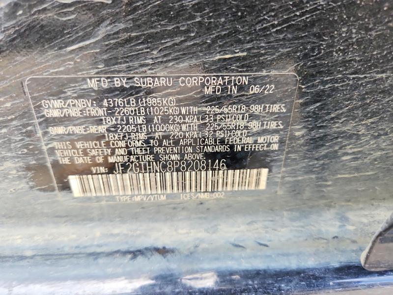 2023 Subaru Crosstrek მანქანა იყიდება აუქციონზე, vin: JF2GTHNC8P8208146, აუქციონის ნომერი: 55647776