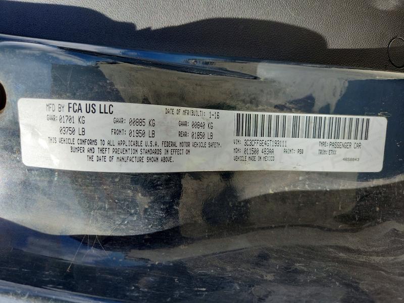 2016 Fiat 500 მანქანა იყიდება აუქციონზე, vin: 3C3CFFGE4GT193111, აუქციონის ნომერი: 59360806
