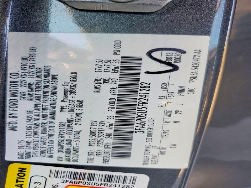 Aukcja sprzedaży 2015 Ford Fusion, vin: 3FA6P0SU5FR241282, numer aukcji: 55937936